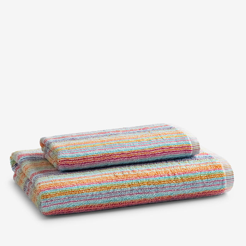 550 GSM Striped Bath Towel Set Of 2, Long-Staple Combed Cotton Body Towels  - LoftyStyles