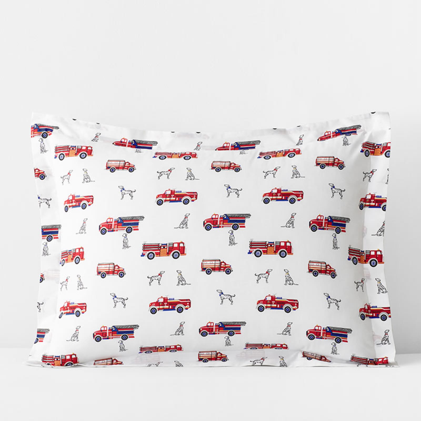 Dalmatian & Firetruck Print Organic Cotton Kids' Organic Sham | The Company  Store