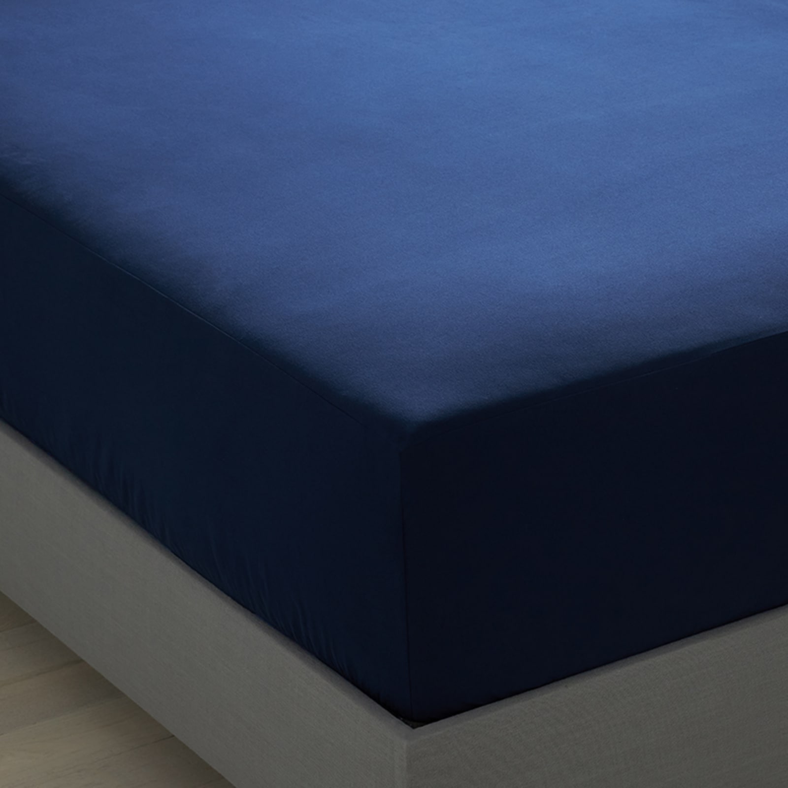 Classic Easy-Care Jersey Knit Waterproof Fitted Bed Sheet - Blue, Size Full, Cotton | The Company Store