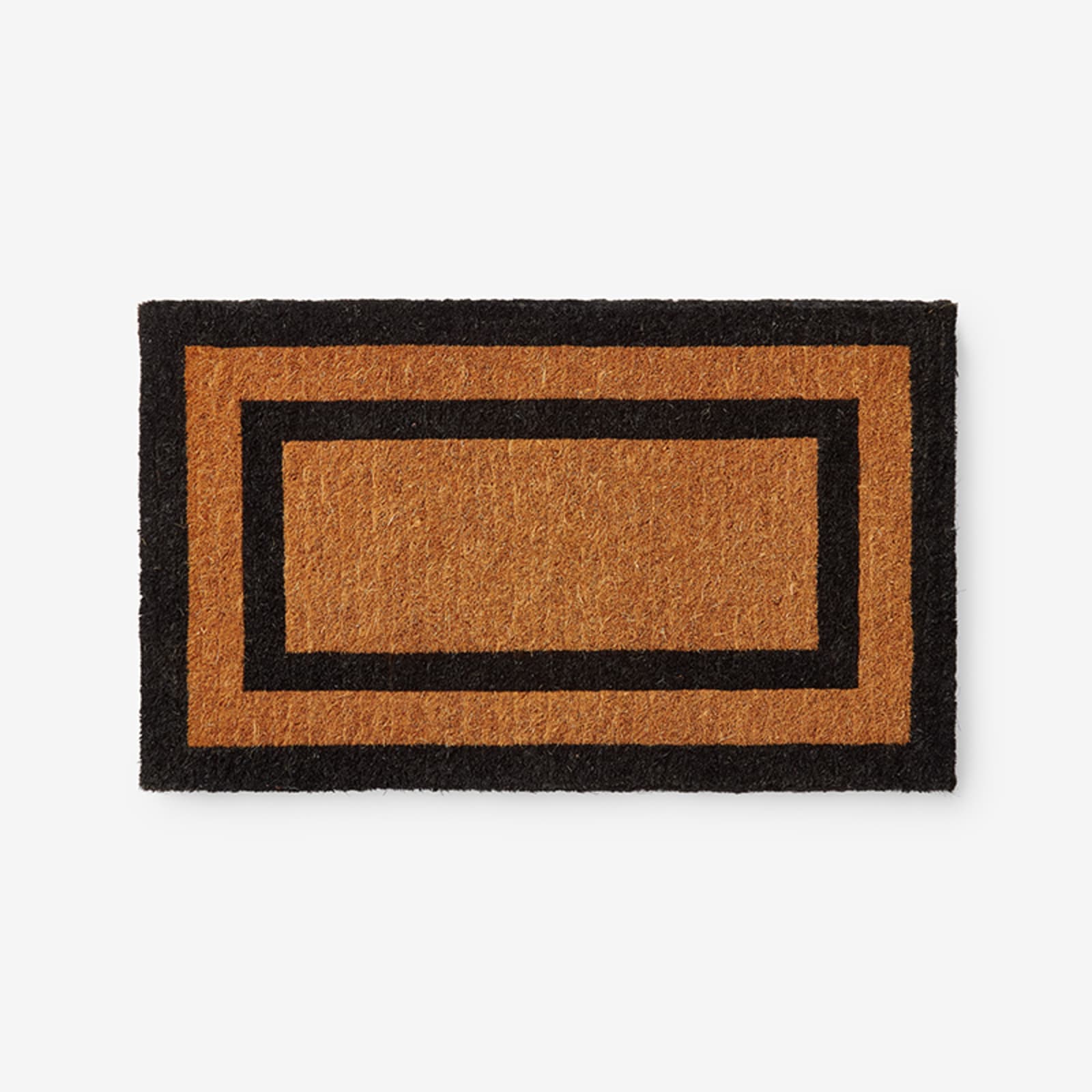 Border Coir Door Mat - Black, Size 24 x 57 | The Company Store