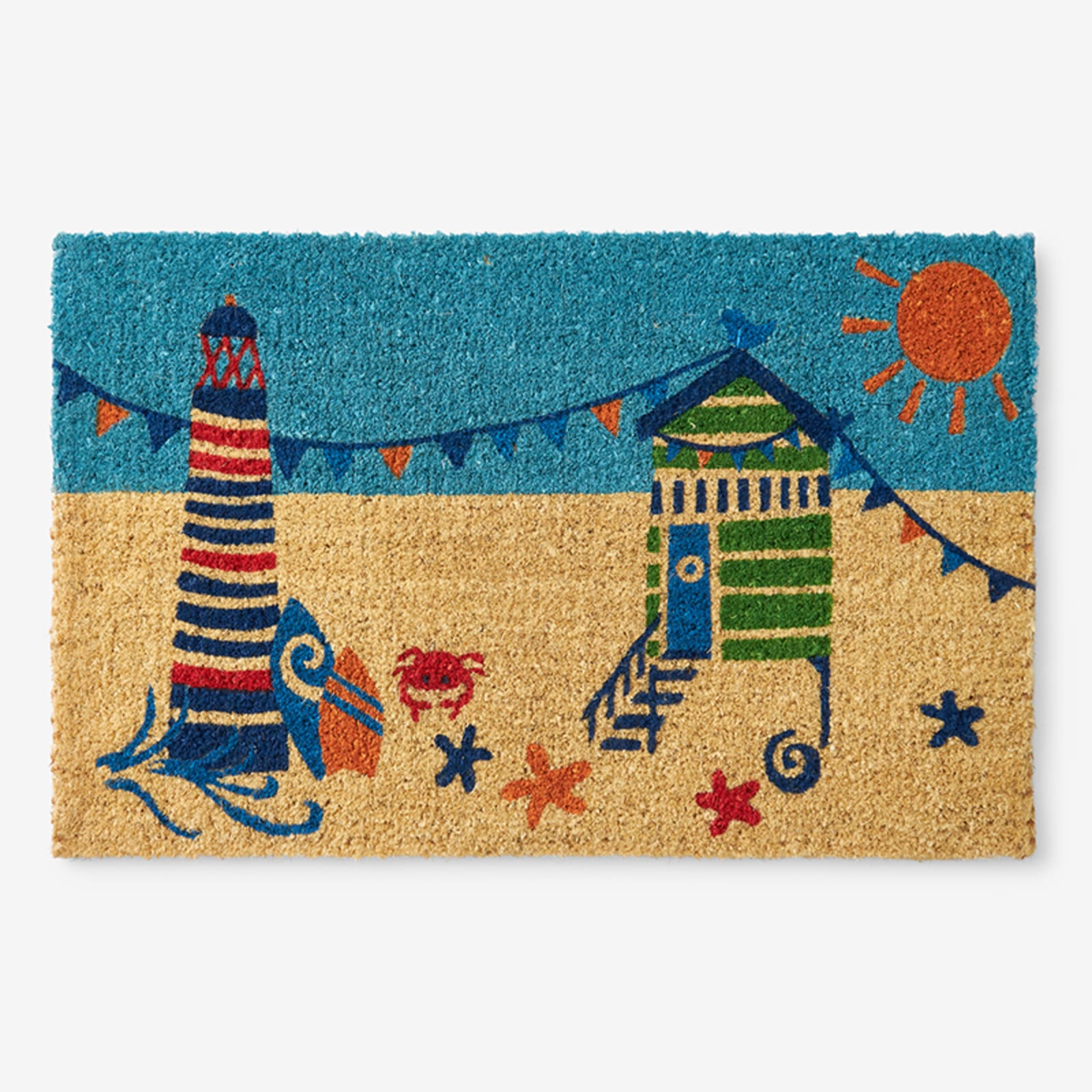 Summer Novelty Coir Mats - Teal/Turquoise Blue, Size 18 x 30 | The Company Store