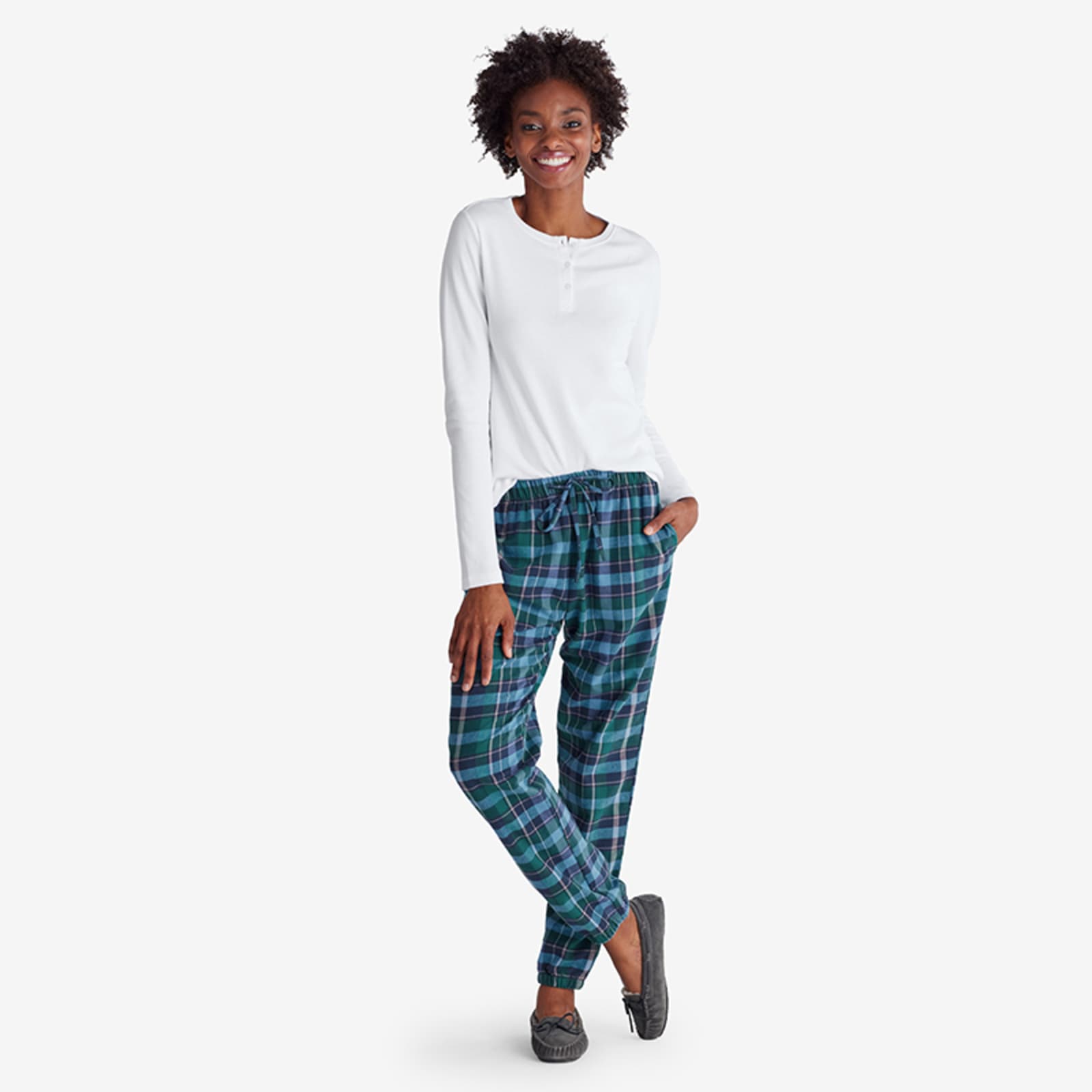 Company Cotton™ Women's Flannel Henley Pajama Set |The Company Store