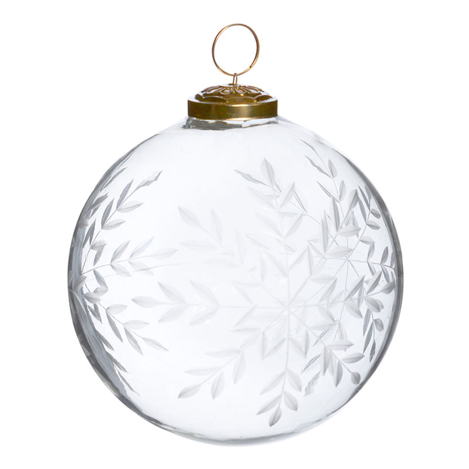 5 Frosted White Christmas Ball Ornaments - Set of 6 - Decorator's Warehouse