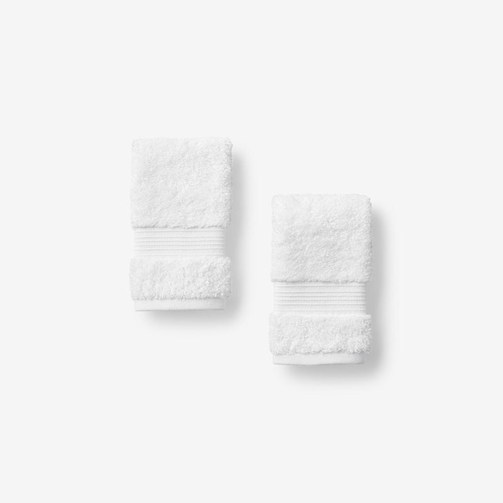 Turkish Cotton Washcloths, Set of 2 - White, Size Wash (Set of 2), 12 in. x 12 in. | The Company Store