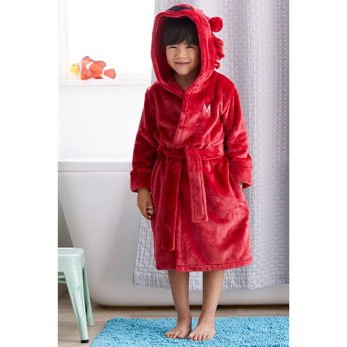 Kids hooded fleece robe clearance