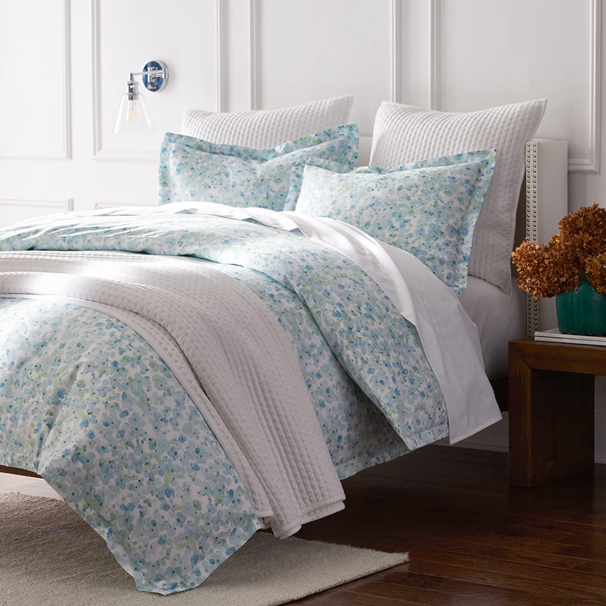 Legends Hotel Blue Green Watercolor Duvet Cover The Company Store