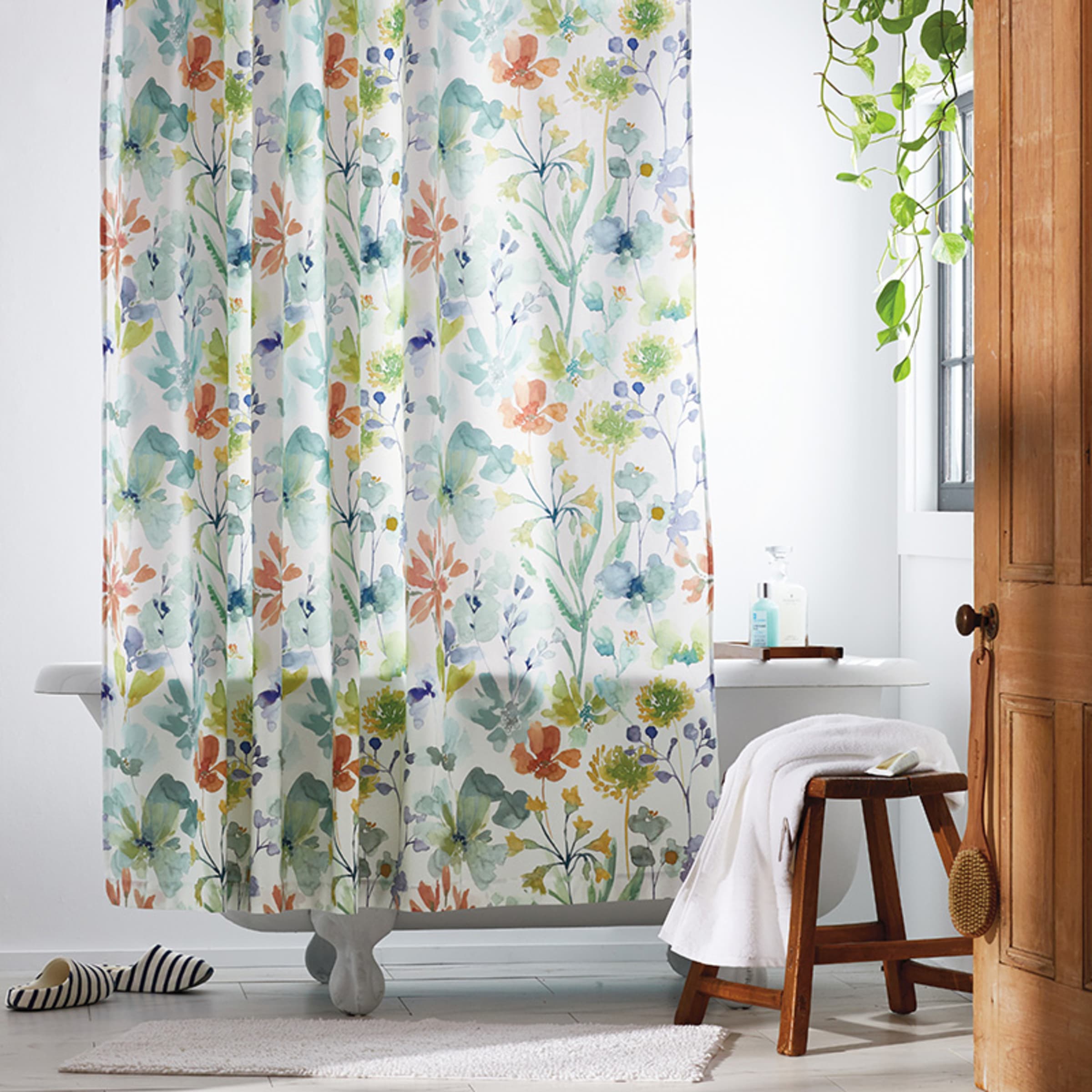 Botanical Bloom Cotton Sateen Shower Curtain