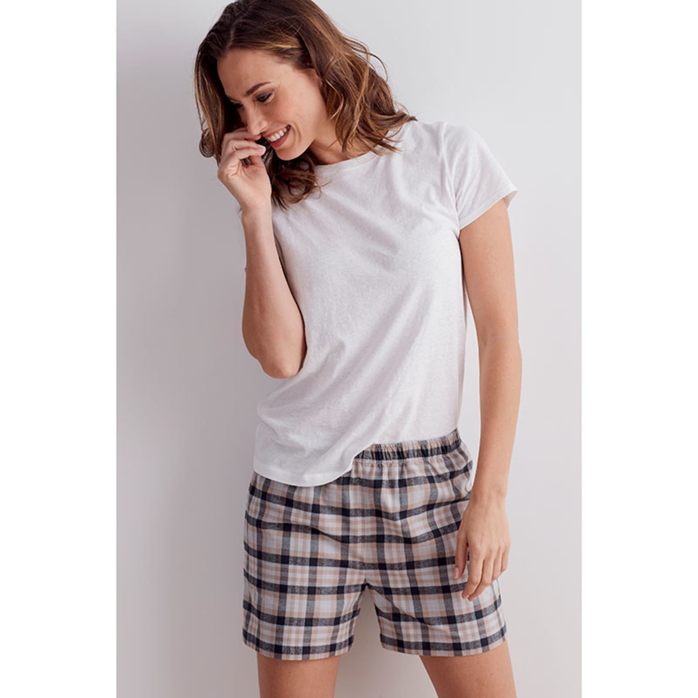 Plaid shorts pajamas clearance