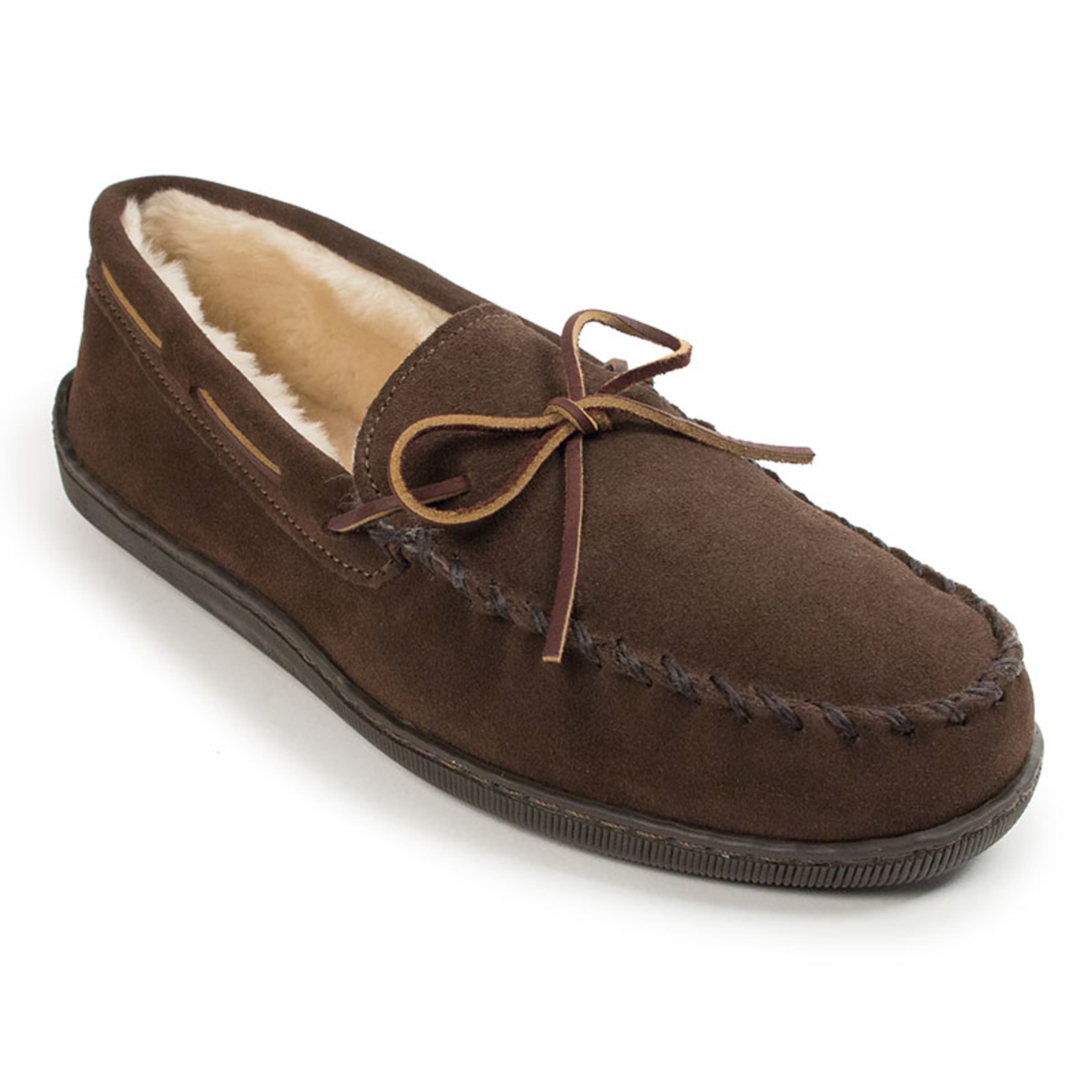 Minnetonka men's pile lined hardsole slipper clearance