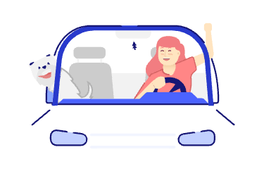 Chica y mascota con seguro todo riesgo