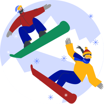 Ilustración de snowboard en África