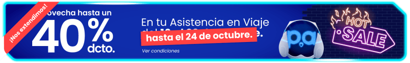 Hot Sale Compara Octubre 2025 - Hasta 40% Descuento en Asistencia en viaje contratando con ciertas compañías.