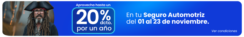 Compara Octubre 2025 - Hasta 20% Descuento anual en Seguro Automotriz contratando con ciertas compañías