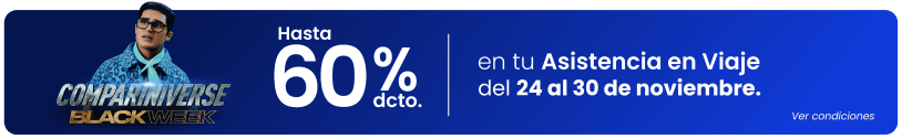 Balck Week Compara Noviembre 2025 - Hasta 20% Descuento en Asistencia en Viajes contratando con ciertas compañías