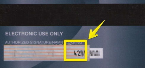 Muestra de código de seguridad de tarjeta