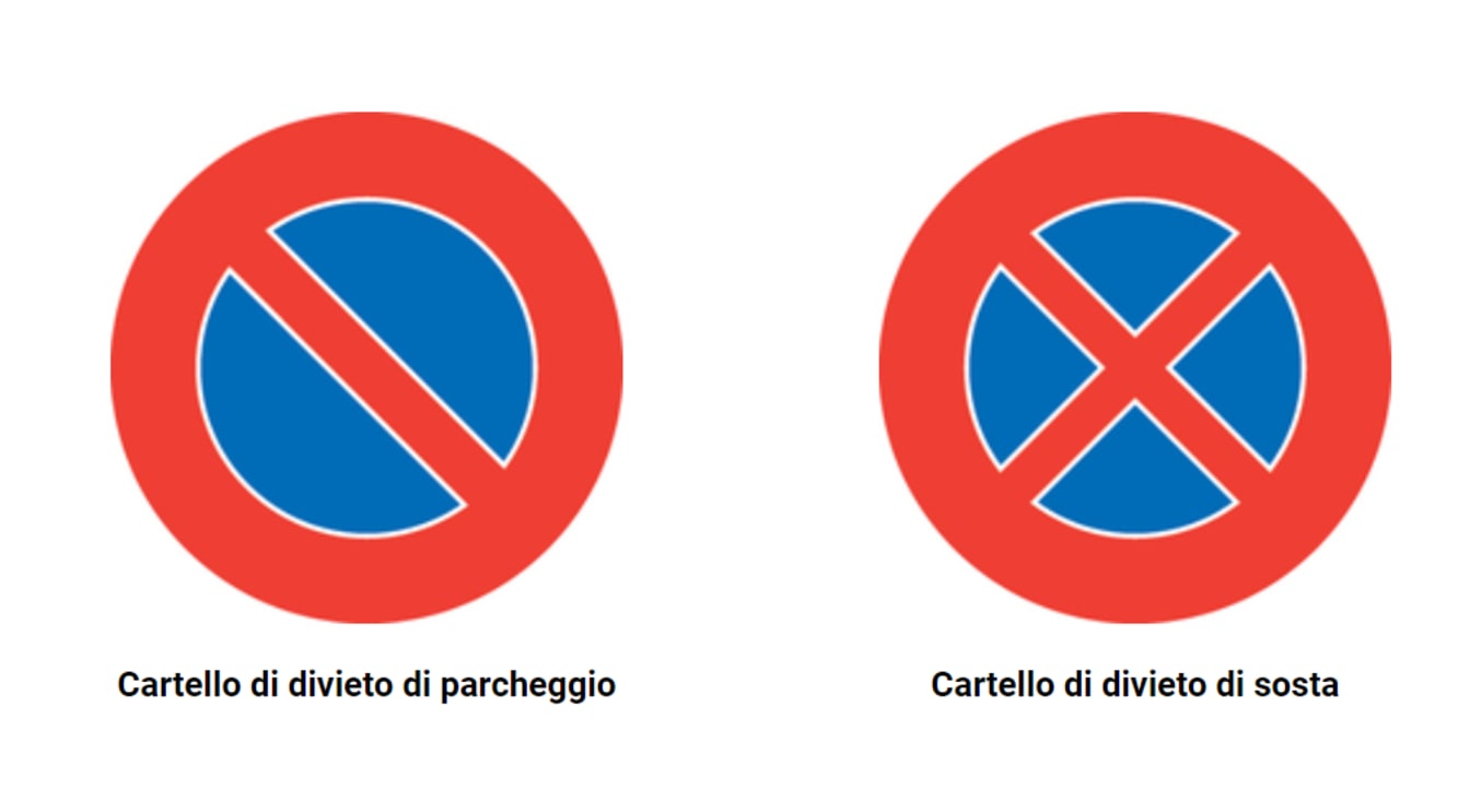 Cartello di divieto di parcheggio e cartello di divieto di sosta