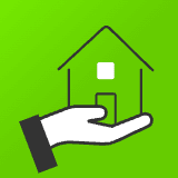 Ein Haus auf einer Hand.
