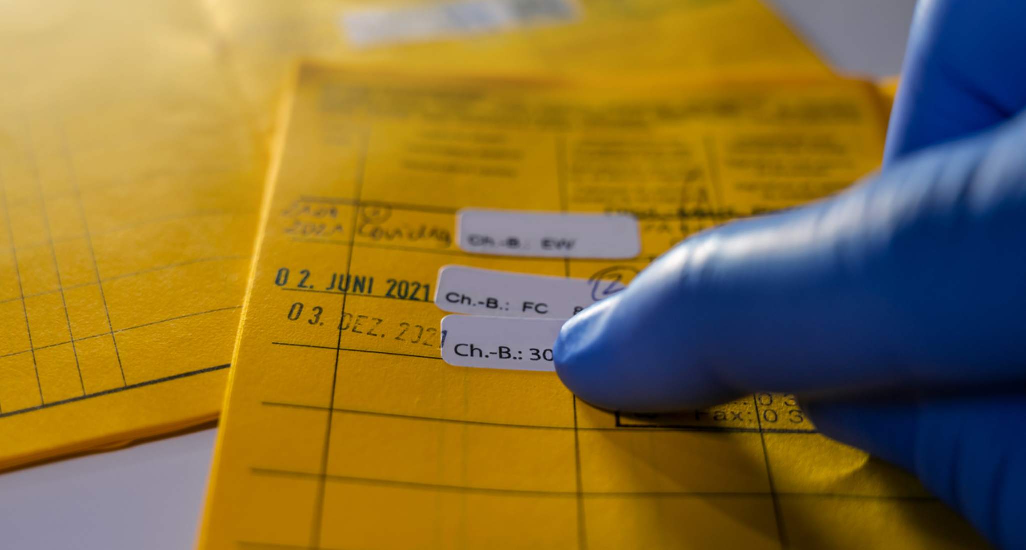 Image of a yellow international vaccination booklet.