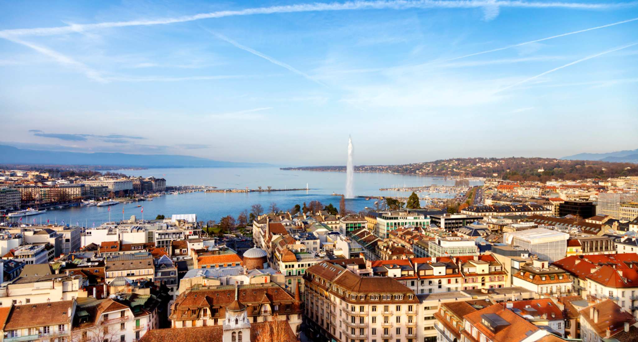 Vue aérienne de Genève