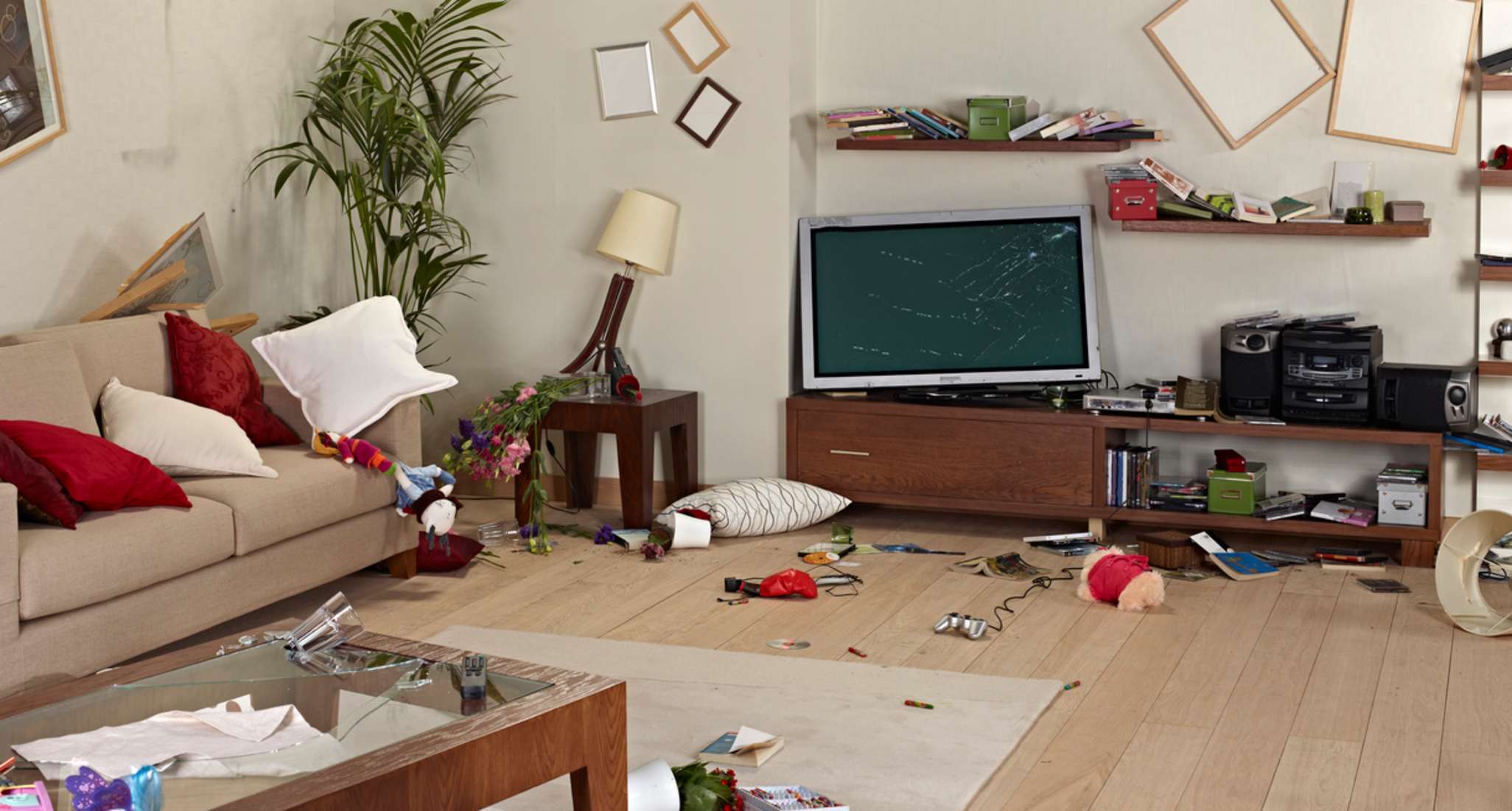 Eine verwüstete Wohnung