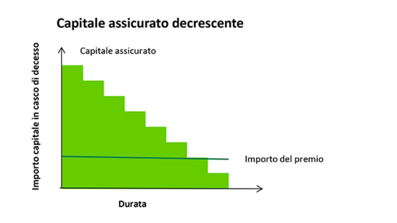 Grafica: Assicurazione rischio vita con somma assicurata decrescente