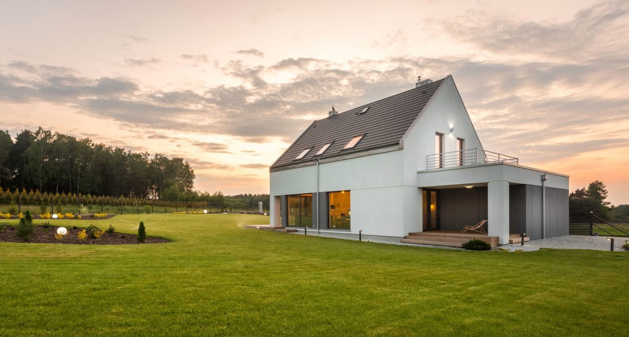 House at sunset.