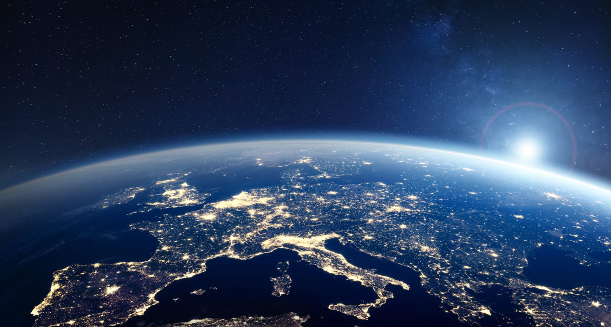 L’Europe vue de nuit depuis l’espace.