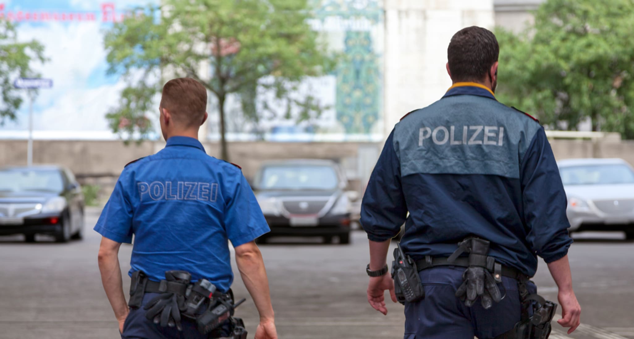 Swiss police officers in action against insurance sinners