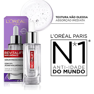 L'Oréal Paris Sérum Anti-Idade Hidratação Preenchedora Revitalift, 1,5% de Ácido Hialurônico Puro