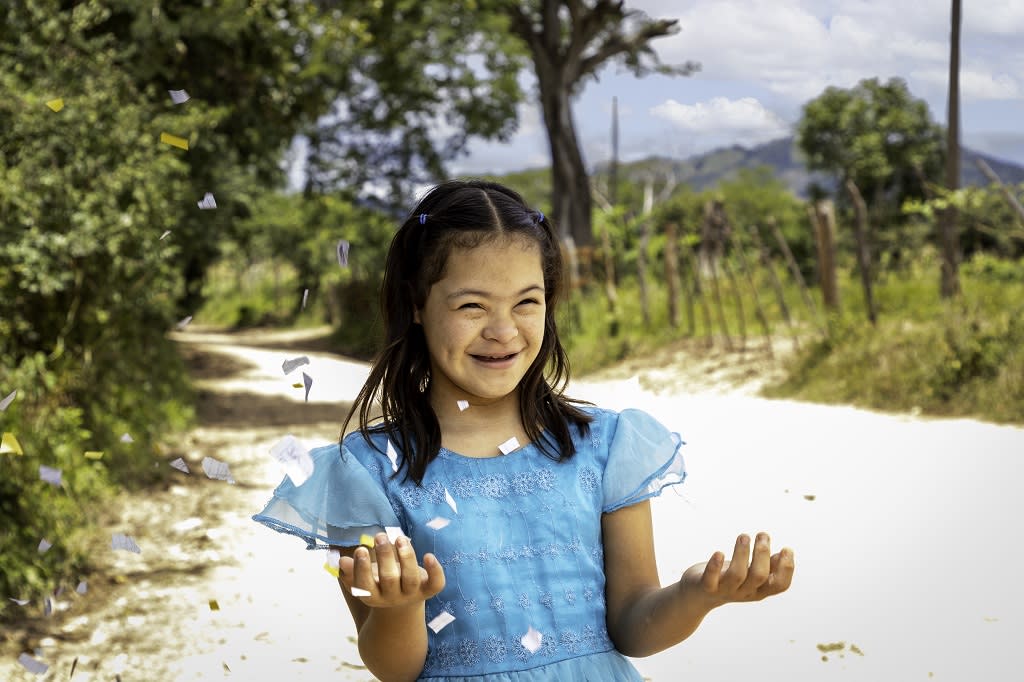 Girl smiling in joy