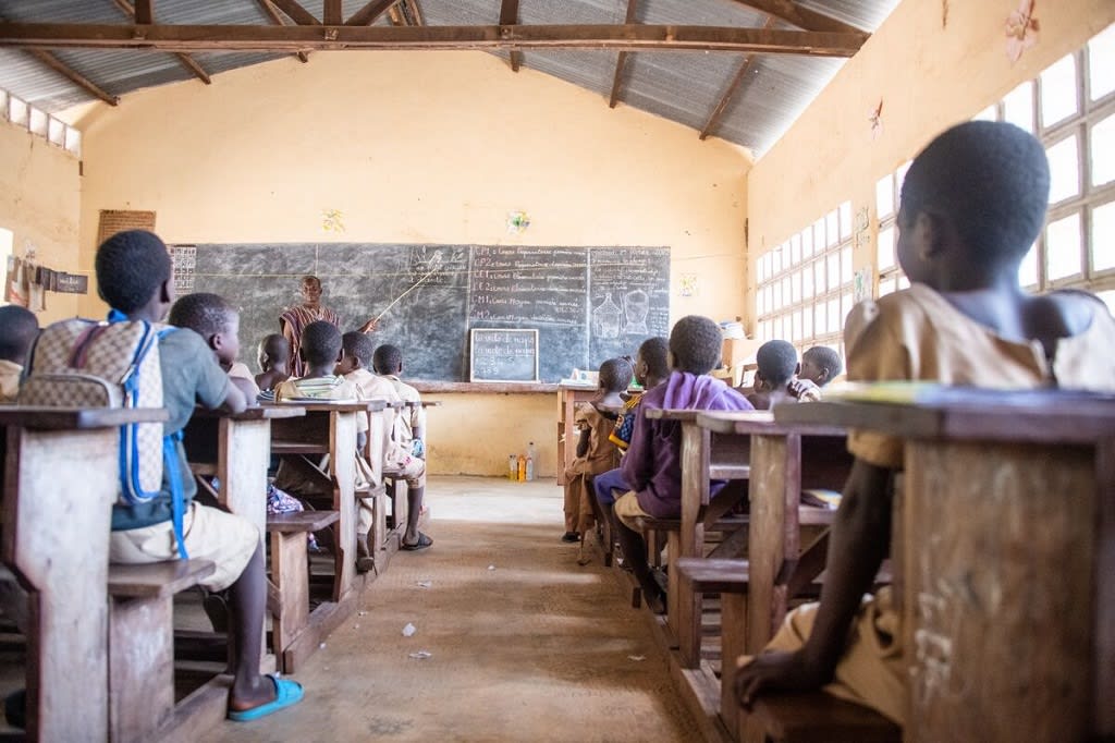 A partial view of a classroom
