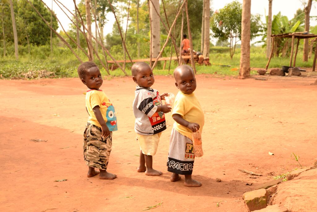 The triplets at age 2.