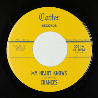 A-side &mdash;Cotter Records (USA) 7" 2001 Chances My Heart Knows // Placid World