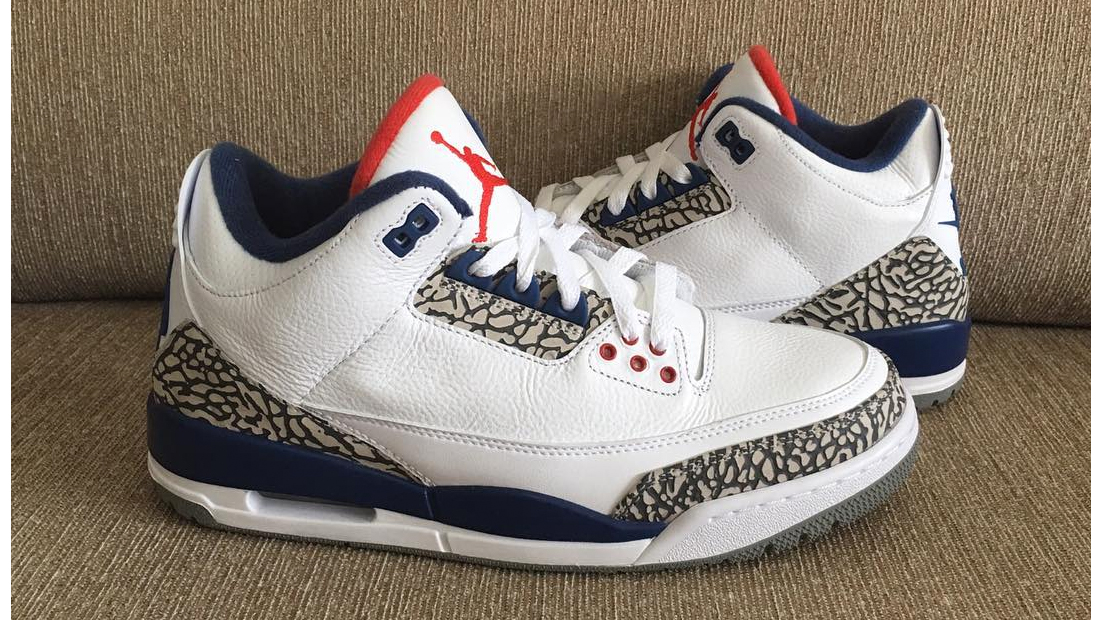 Air Jordan 3 Retro White True Blue shoes
