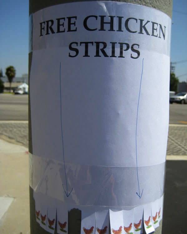 free chicken strips 25 hilariously pointless street flyers complex flyer strips