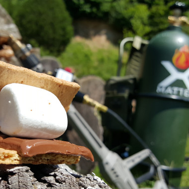 Making S’mores with a Flamethrower
