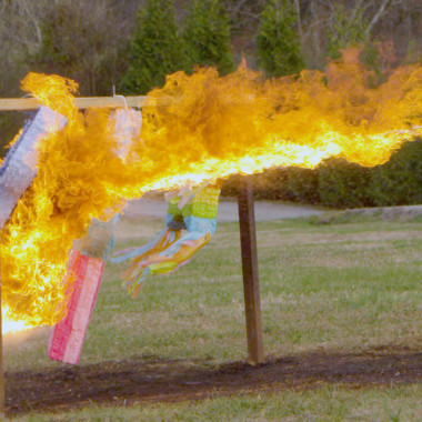 TORCH IT: We Take a Flamethrower to Some Piñatas