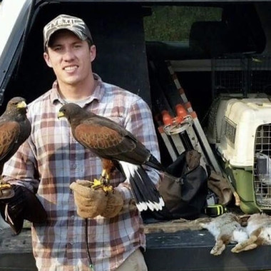 We Go Rabbit Hunting with a Falconer and His Two Harris Hawks
