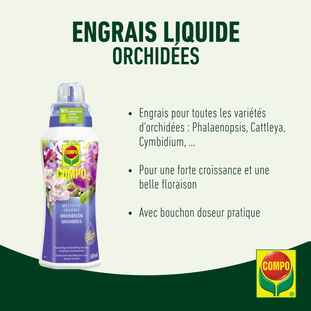 COMPO Spray Entretien Feuilles D'Orchidées 250 Ml – Hydratation Intense & Protection Anti-Calcaire