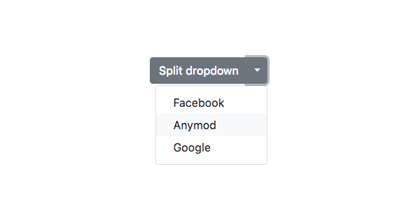 Dropdown menu split button