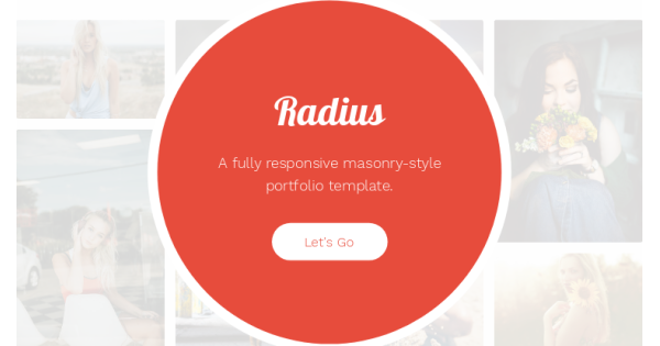 Radius - masonry-style portfolio header template