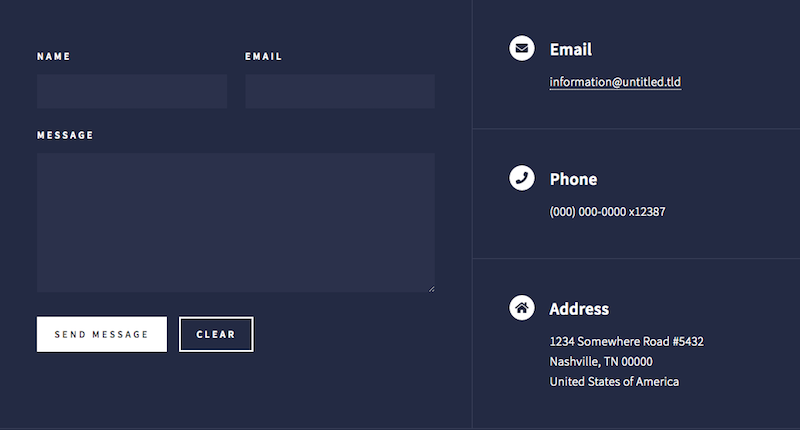 Contact Section with Form