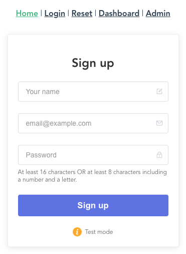 Vue signup form