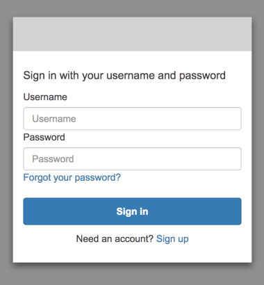 Cognito login form