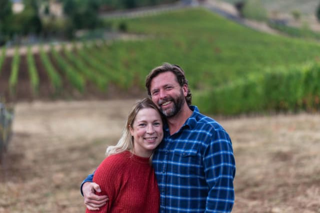 Dru Allen and Erin Allen, owners of the unique, family owned organic winery, practicing sustainable farming.