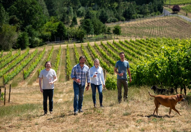 The knowledgeable Compris team enjoying time in their off the beaten path vineyard with a glass of Tempranillo and Rose of Tempranillo. 