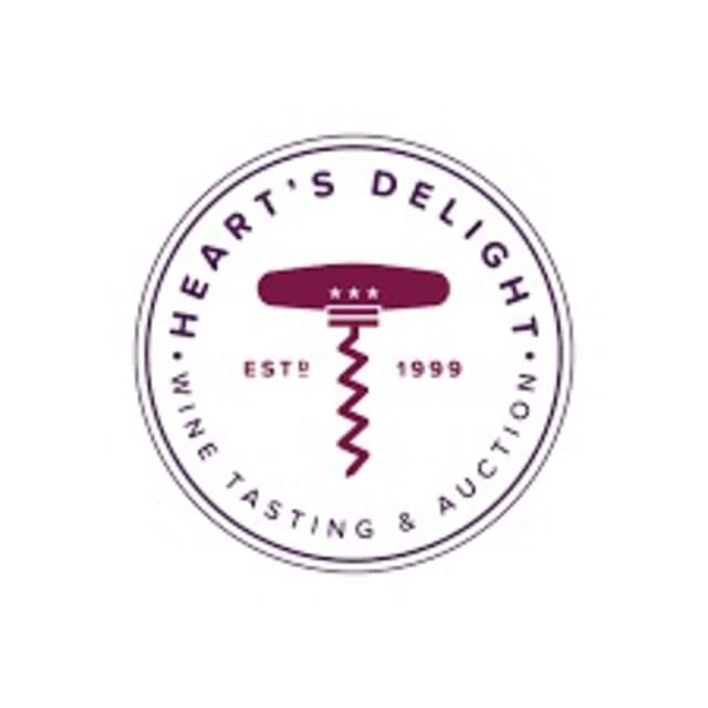 The logo for the Heart's Delight Wine Tasting & Auction.