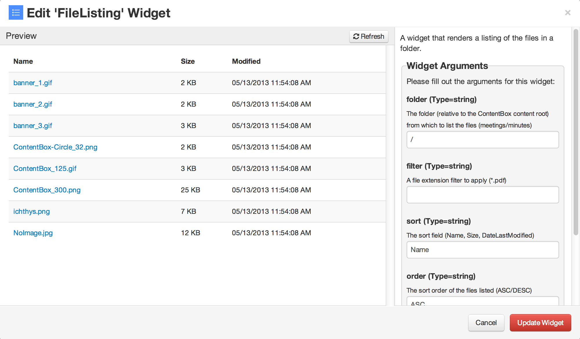 New ContentBox Widget - File Listing - ckh|Consulting