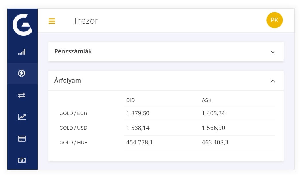 Goldtresor - Kedvező devizaárfolyamok