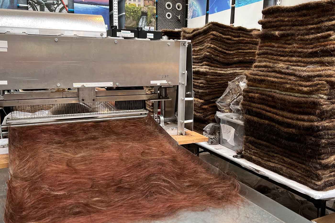 Human hair mats help clean up oil spills